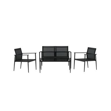 Venture Home Break 2072-408 Loungeset soffa, bord, fåtöljer, svart