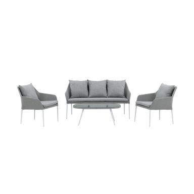 Venture Home Spoga 2077-400 Loungeset soffa, bord, fåtöljer, vitt/grått
