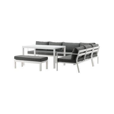 Venture Home Ramos 2086-400 Loungeset soffa, bord, bänk, vitt/grått