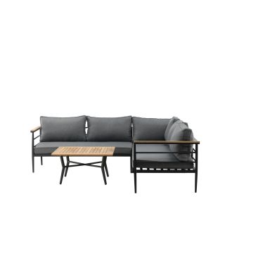 Venture Home Mexico 6084-520 Loungeset soffa, bord, svart/grått/natur