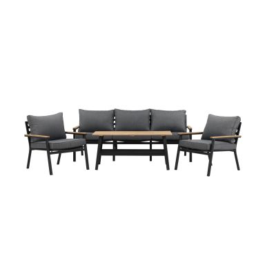 Venture Home Brasilia 6231-408 Loungeset soffa, bord, fåtöljer, grått/svart/natur