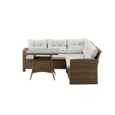 Venture Home Watford 7218-007 Loungeset soffa, bord, grått/natur