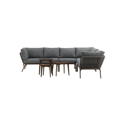 Venture Home Roxo 9051-322 Loungeset soffa, satsbord, grått/natur