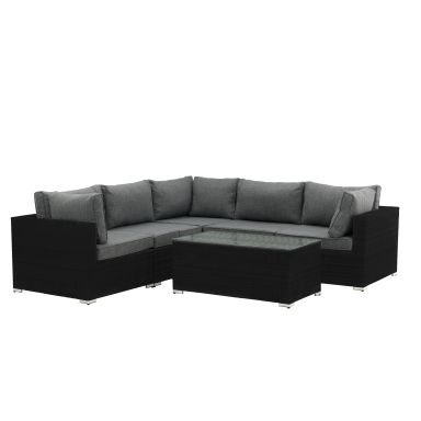 Venture Home Amazon 9340-001 Loungeset soffa, bord, svart/grått