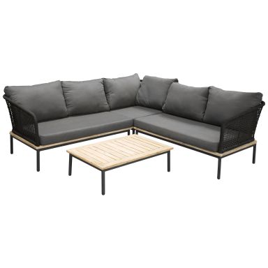 Venture Home Andorra 9582-019 Loungeset soffa, bord, grått/svart/natur