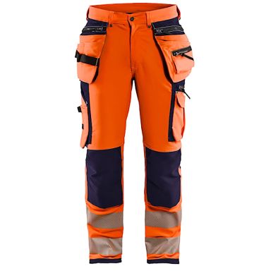 Blåkläder 199716425389C44 Arbeidsbukse varsling, oransje/marineblå