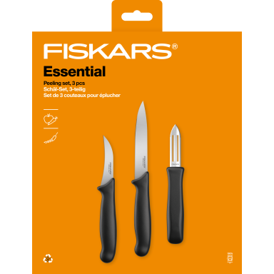 Fiskars Essential 1065600 Skalset 2 knivar + potatisskalare