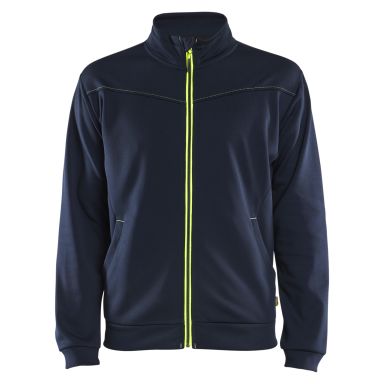 Blåkläder 336225268633XS Tröja marinblå/gul, helzip