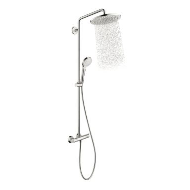 Hansgrohe Croma Select S Sadesuihkusetti 150 cc, ylä- ja käsisuihkulla sekä suihkuhanalla