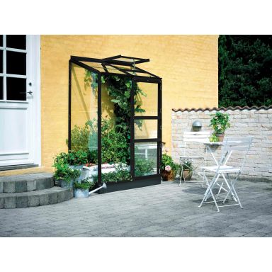 Halls Altan 2 + F06460 Växthus med fundament, 0,9 m², svart
