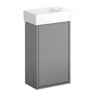 Gustavsberg Artic Small GB71ACVC34TL01L Servantskap askegrå/hvit, 36 cm, venstre