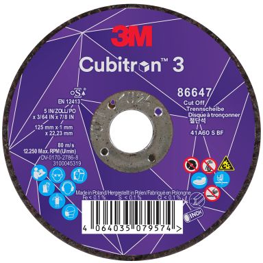 3M Cubitron 3 Kappeskive 22,23 mmx125 mm