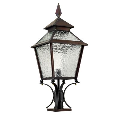 Westal Eriksberg fodlygte 775 x 306 mm, kobber, katedralglas