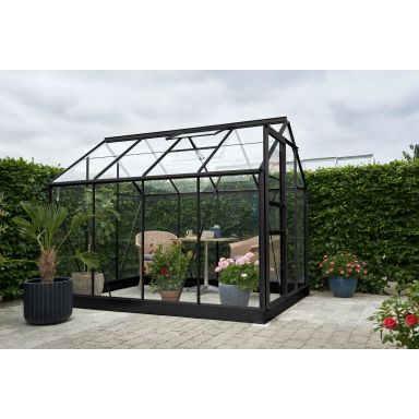 Halls Popular 86 + SO8173 Drivhus med fundament, 5 m², svart