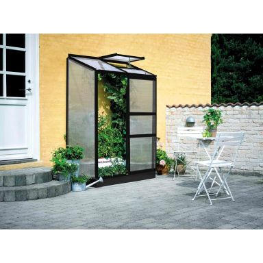 Halls Altan 2 + F06460 Växthus med fundament, 0,9 m², svart