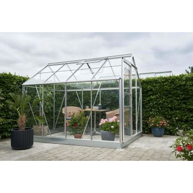 Halls Popular 86 + SO1694 Växthus med fundament, 5 m², aluminium