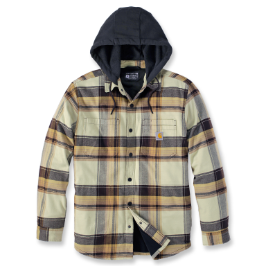 Carhartt 105938B10-L Flannelskjorte brun, gul