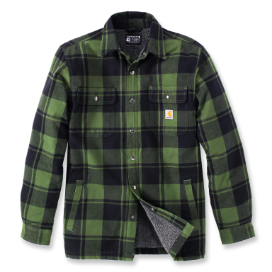 Carhartt 105939GD3-L Flanellskjorte grønn, svart