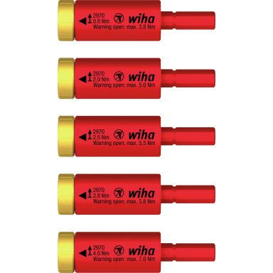 Wiha easyTorque 41479 Vääntömomenttiadapterisarja slimBits-kärjille ja slimVario-tuotteille, 5 osaa