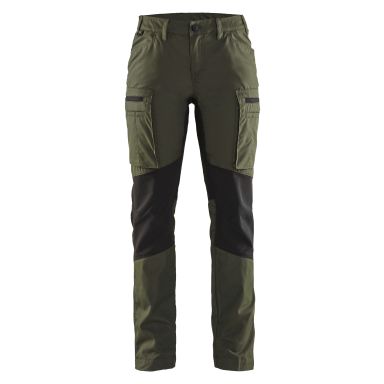 Blåkläder 715918454298C30 Arbetsbyxa med stretch, dam, grön/svart