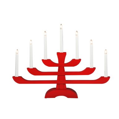 Konstsmide 2531-510 Adventsljusstake 7 ljus, röd, trä