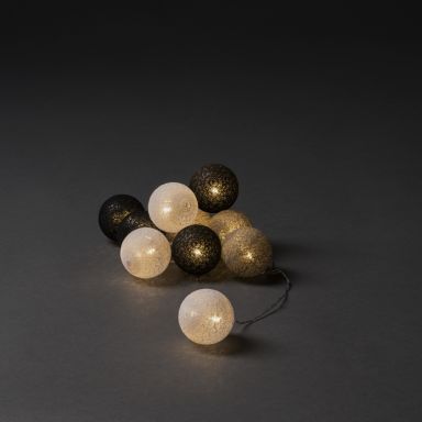 Konstsmide 3133-573 Lysslynge Garnkuler, hvit/grå/svart