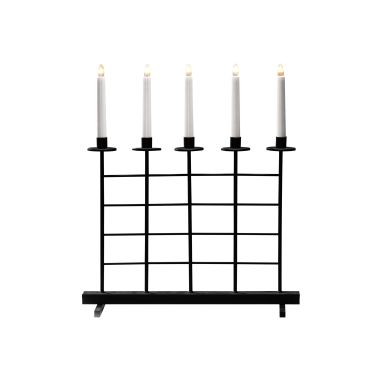 Konstsmide 3526-710TR Elektrisk adventslysestake 5 kynttilää, musta/metalli, 24V/IP20
