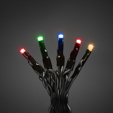 Konstsmide 3612-500 Ljusslinga svart kabel, färgade mikro LED