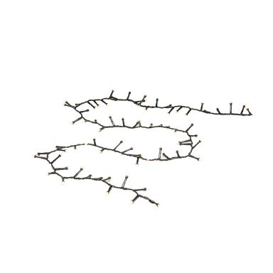 Konstsmide 3868-130 Lysslynge klynge frostet, varmhvit, svart kabel