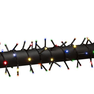 Konstsmide 3871-500 Lyskæde cluster, farvede, sort kabel, 32.98 m