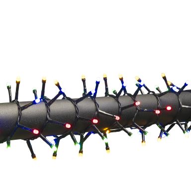 Konstsmide 3871-530 Ljusslinga cluster frostad, färgade, svart kabel