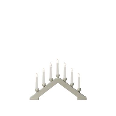 Konstsmide 3935-975 Elektrisk lysestake 7 lett, matt tre, beige