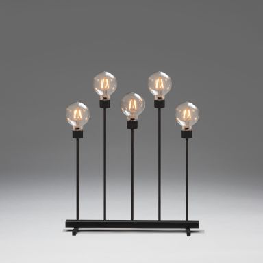 Konstsmide 3963-710TR Adventsljusstake 5 ljus, metall, svart