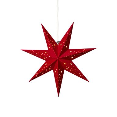Konstsmide 5950-550 Julstjärna papper, sammet, röd