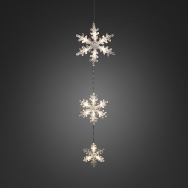 Konstsmide 6116-103 Dekorationsbelysning snöflingor, 3 st, LED