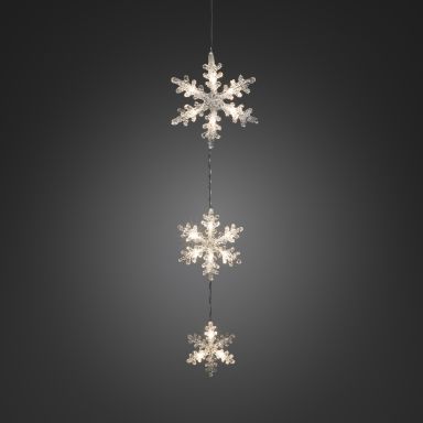 Konstsmide 6132-103 Dekorasjonsbelysning 3 snøfnugg, LED