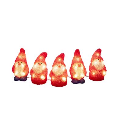 Konstsmide 6240-103 Dekorasjonsbelysning julenisser, akryl, 5 stk, 40 LED