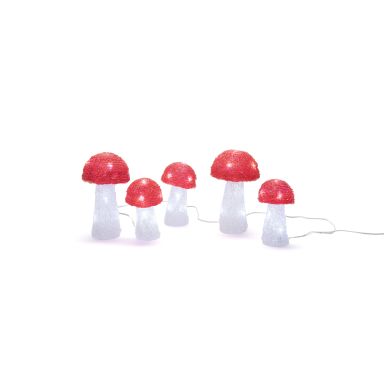 Konstsmide 6286-203 Dekorationsbelysning svampar, akryl, 5 st,  40 LED
