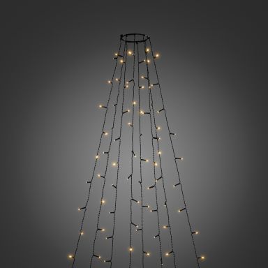 Konstsmide 6521-870 Joulukuusen valosarja amber, LED, sovellusohjaus, musta johto