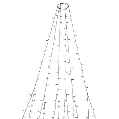 Konstsmide 6662-130 Juletreslynge frostet, varmhvit, svart kabel