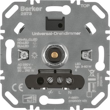 Hager 2973 Valonsäädin 3–60 W RLC+LED UR