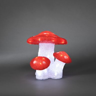 Konstsmide 6155-203 Dekorationsbelysning flugsvampar, akryl, 3 st/set, LED