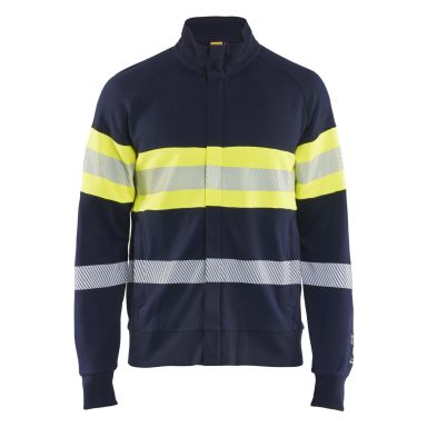 Blåkläder 346217628933XS Collegepaita huomioväri, laivastonsininen/keltainen, liekkisuojaus