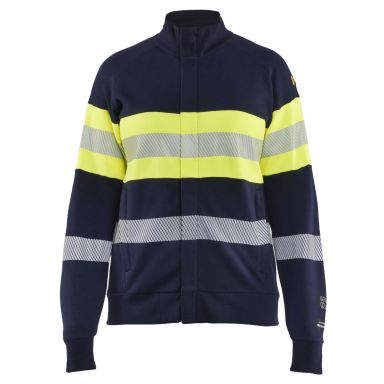 Blåkläder 347217628933XS Collegepaita huomioväri, laivastonsininen/keltainen, liekkisuojaus