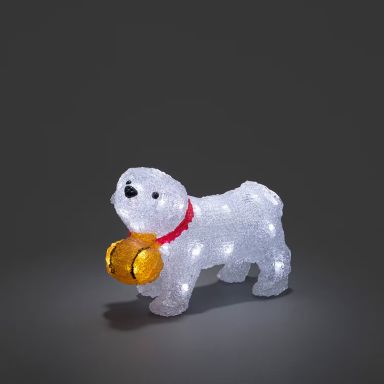Konstsmide 6130-203 Dekorationsbelysning hund, akryl, 20 cm, vita, LED