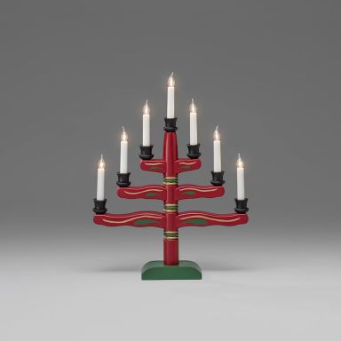 Konstsmide 3594-597 Adventsljusstake twisted tip, röd/dekor