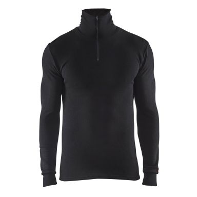 Blåkläder 489117059900XS Undertrøje sort, halfzip