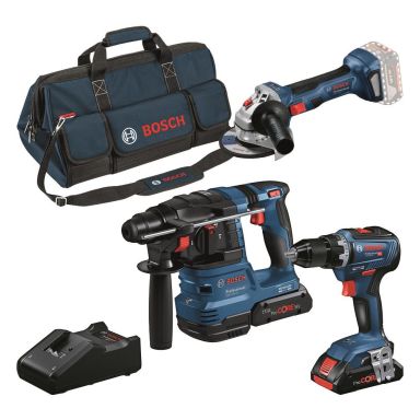 Bosch GSR 18V-55+GWS 18V-7+GBH 18V-22 Akkukonesarja