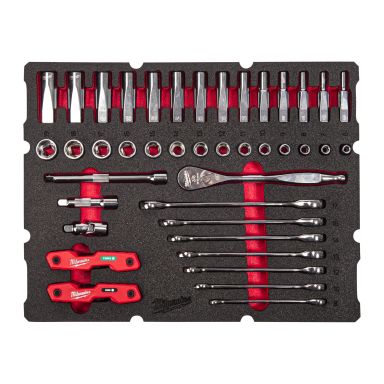 Milwaukee 4932493640 Verktøysett 3/8", 55 stk., med skuminnsatser
