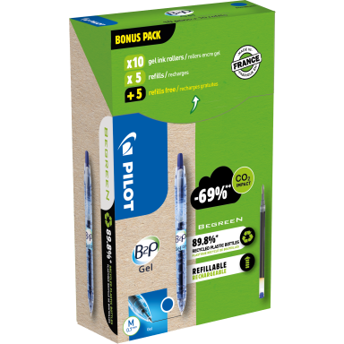 Pilot B2P Gel 556190 Kuglepen med genopfyldning, 10-pak